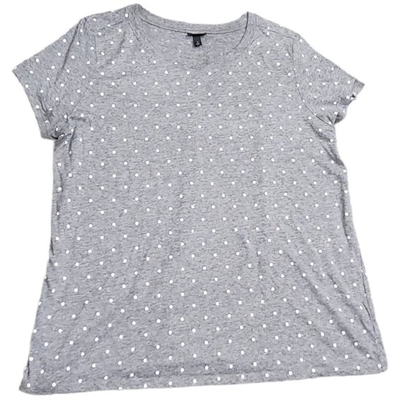 Torrid Classic Crew Tee Triblend Jersey Grey White Polka Dot Plus Size 5X - Picture 3 of 7